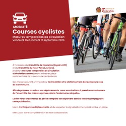 MOBILITÉ / Courses cyclistes – Mesures temporaires de circulation