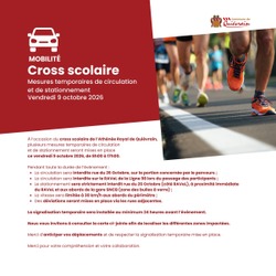 MOBILITÉ / Cross scolaire – Mesures temporaires de circulation et de stationnement
