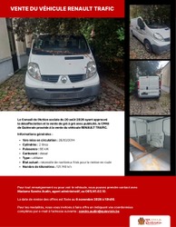 Vente du véhicule RENAULT TRAFIC
